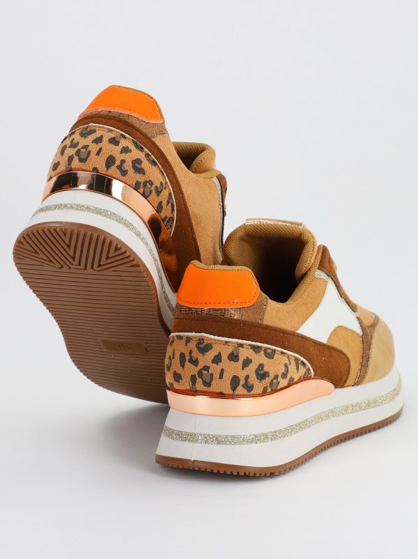 Pantofi sport dama cu elemente maro cu auriu (BS201EV2307072) 8