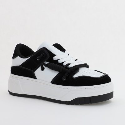 Pantofi Sport Dama - Pantofi sport dama cu talpa groasa alb cu negru (BS305A2307171)