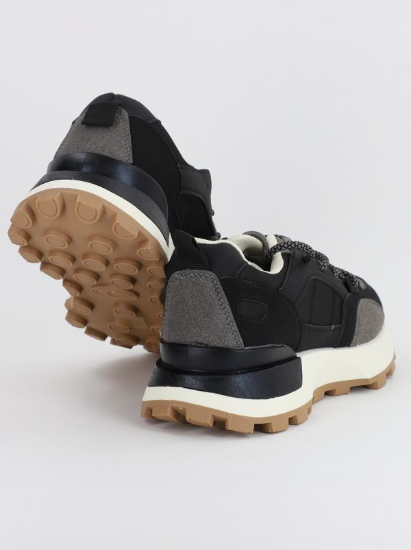 Pantofi sport dama negru cu talpa bej (BS258EV2307131) 5