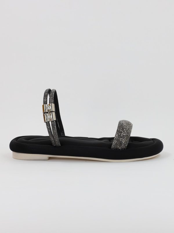 Sandale Dama cu banda cristale negru (BS322SN2306668) 4