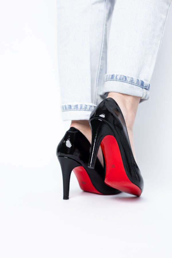 Pantofi Dama cu Toc subtire stiletto negru incretit (BS799AY2308121) 177