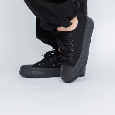 Pantofi sport pentru femei model teniși culoare negru total BS307A2307149