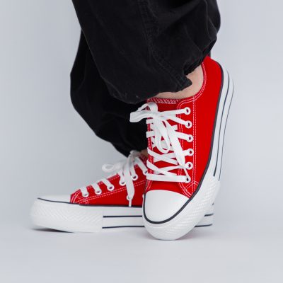 Pantofi sport pentru femei model teniși culoare rosie BS307A2307148