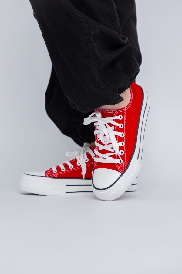 Pantofi sport pentru femei model teniși culoare rosie BS307A2307148 173