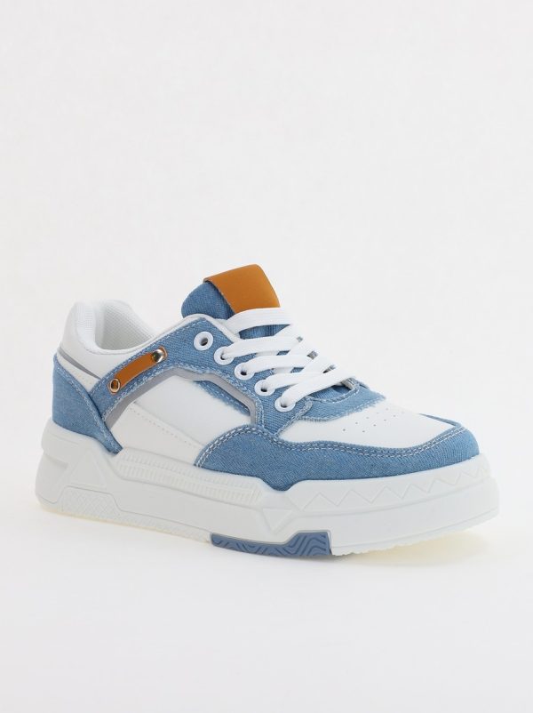 Incaltaminte Dama - Pantofi sport dama cu elemete alb cu denim albastru (BS225EV2307110)