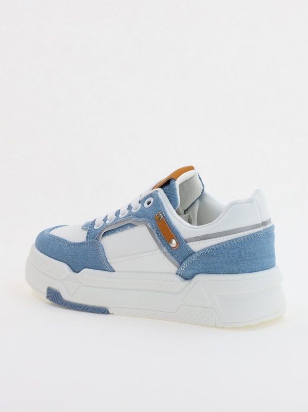 Pantofi sport dama cu elemete alb cu denim albastru (BS225EV2307110) 7