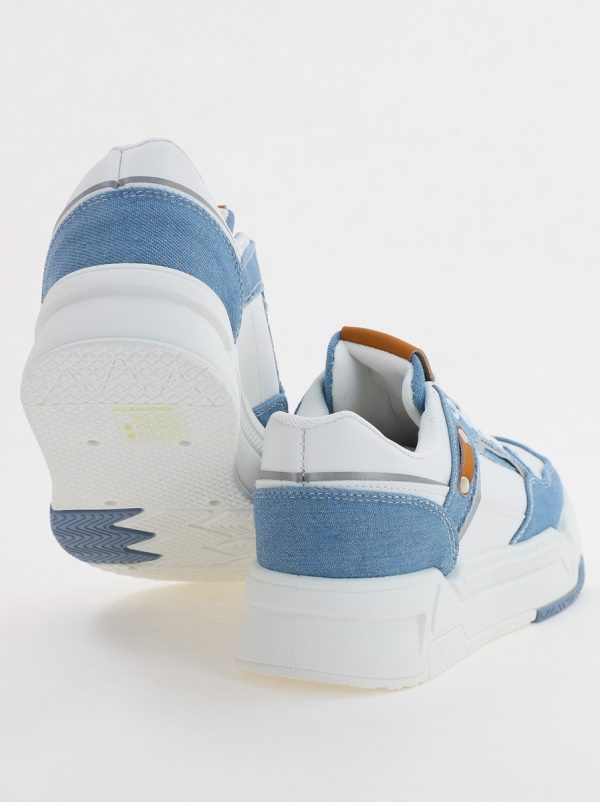 Pantofi sport dama cu elemete alb cu denim albastru (BS225EV2307110) 5