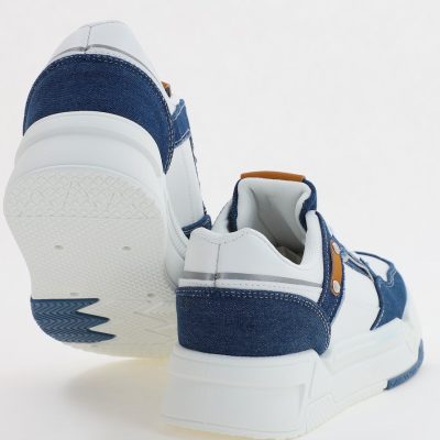 Pantofi sport dama cu elemete alb cu denim bleumarin (BS225EV2307111)