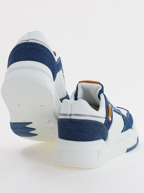 Pantofi sport dama cu elemete alb cu denim bleumarin (BS225EV2307111) 5