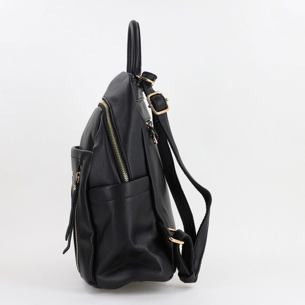 Rucsac femei piele ecologica cu buzunare frontale si laterale Negru MariaC BS436MC2307216 7