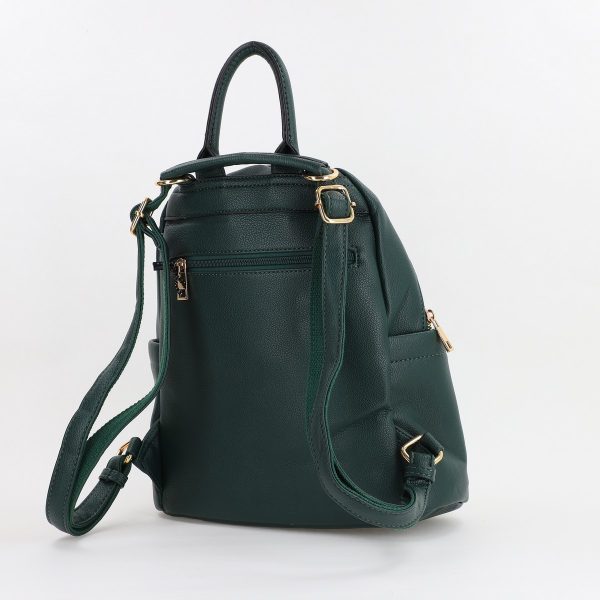 Rucsac femei piele ecologica cu buzunare frontale si laterale Verde MariaC BS436MC2307215 6