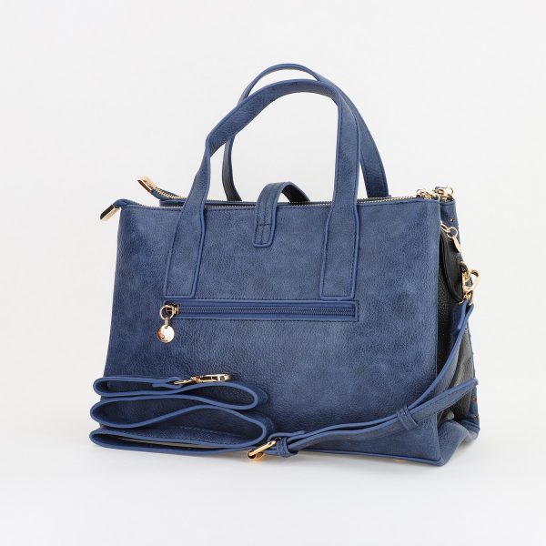 Geanta dama casual de umar cu trei compartimente albastru Lulu Castagnette BS23052A2307121 6