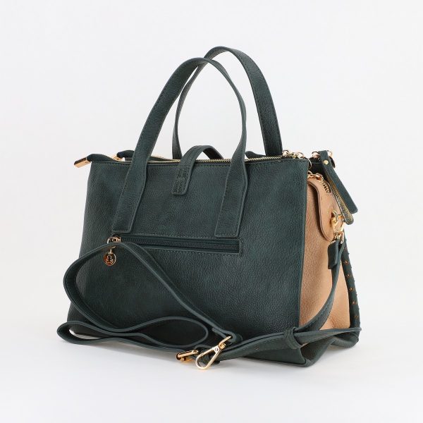 Geanta dama casual de umar cu trei compartimente verde Lulu Castagnette BS23052A2307120 6