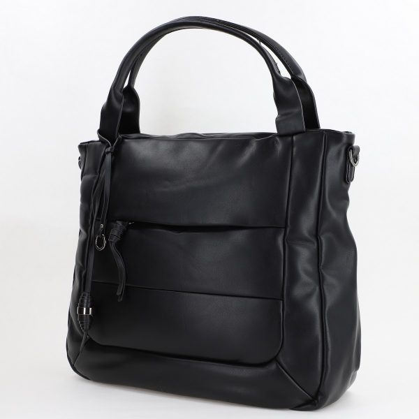 Geanta shopper dama piele ecologica Negru cu doua compartimente MariaC BS449MC2307292 6