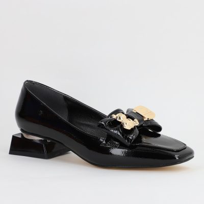 Incaltaminte Dama - Pantofi cu Toc jos Eleganti din Piele Ecologica Negru - BS161BA2308180