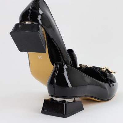 Pantofi cu Toc jos Eleganti din Piele Ecologica Negru - BS161BA2308180