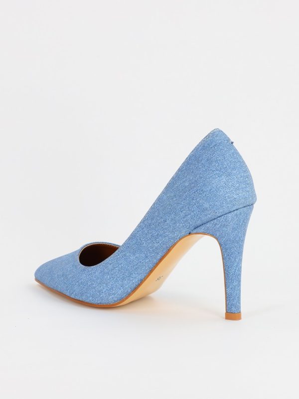 Pantofi Dama cu Toc subtire stiletto albastru deschis denim (BS799AY2308102) 7