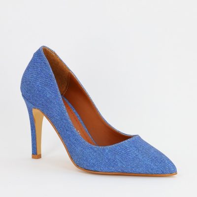 Incaltaminte Dama - Pantofi Dama cu Toc subtire stiletto albastru inchis denim (BS799AY2308103)