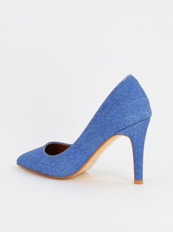 Pantofi Dama cu Toc subtire stiletto albastru inchis denim (BS799AY2308103) 7