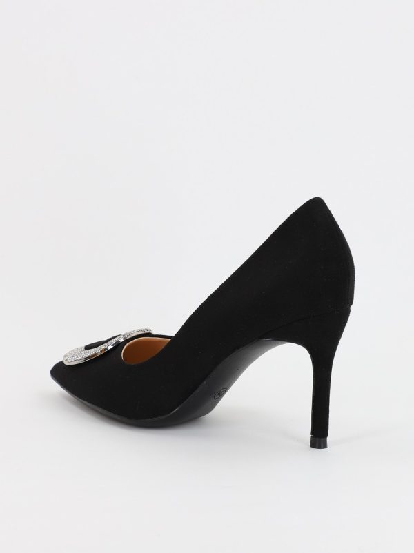 Pantofi Dama cu Toc subtire stiletto cu pietricele negru (BS19S2307051) 7
