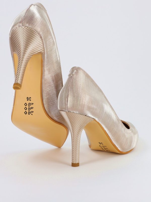 Pantofi Dama cu Toc subtire stiletto din Piele Eco cu champ cu dungi (BS795AY2308133) 5