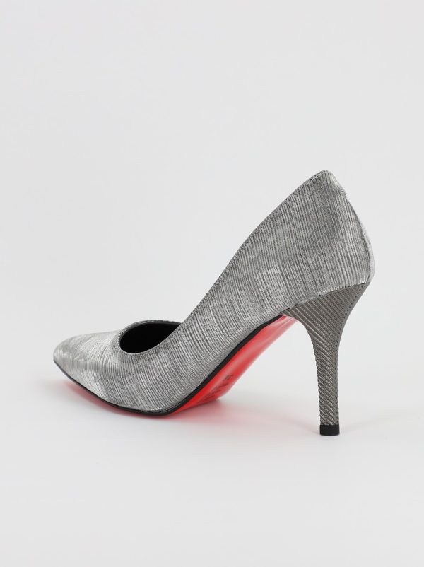 Pantofi Dama cu Toc subtire stiletto din Piele Eco cu platina cu dungi (BS795AY2308134) 6