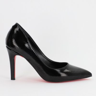 Pantofi Dama cu Toc subtire stiletto negru incretit (BS799AY2308121)