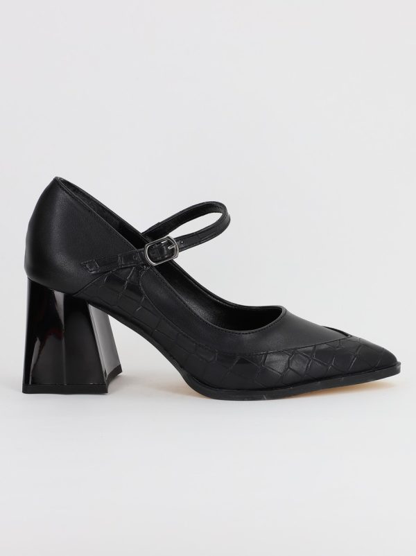 Pantofi Dama Piele Eco vartf ascutit cu Toc negru (BS761PT2308150) 7