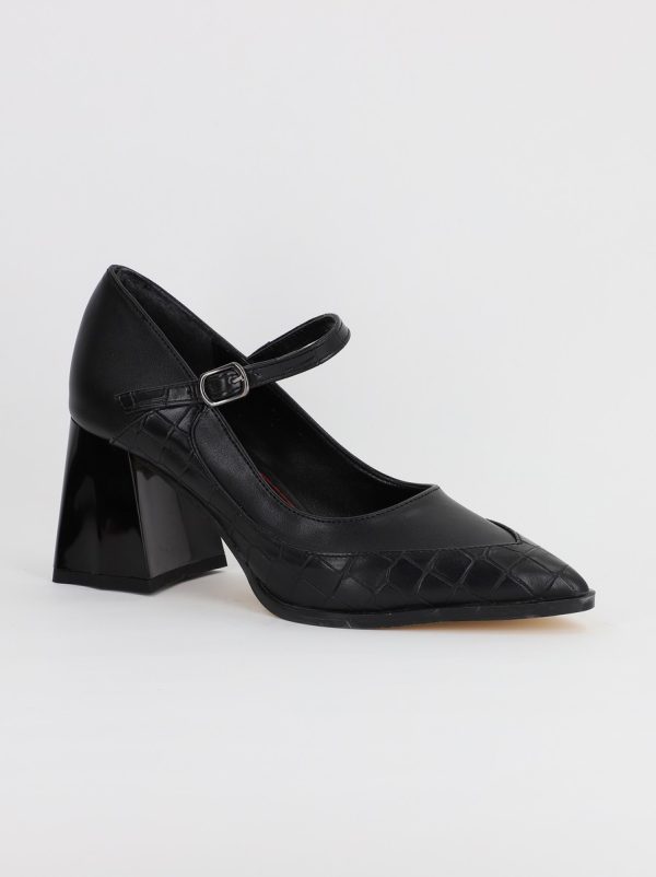 Pantofi Dama Piele Eco vartf ascutit cu Toc negru (BS761PT2308150) 8