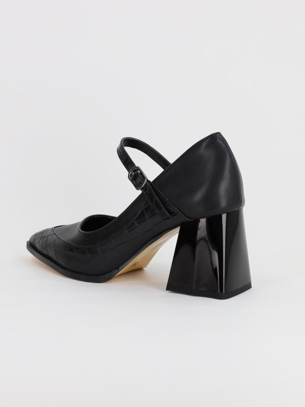 Pantofi Dama Piele Eco vartf ascutit cu Toc negru (BS761PT2308150) 6