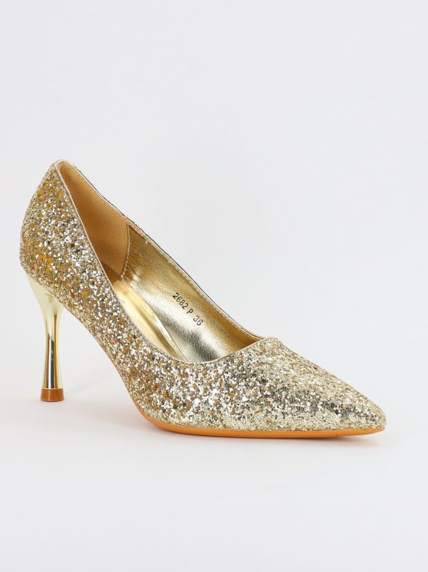 pantofi dama stiletto cu sclipici auriu bs2682pt2307138 2