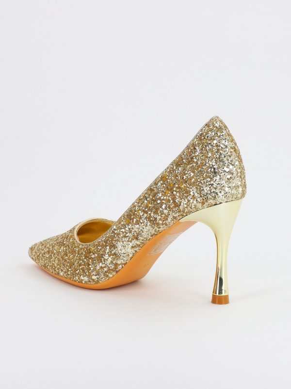 pantofi dama stiletto cu sclipici auriu bs2682pt2307138 3