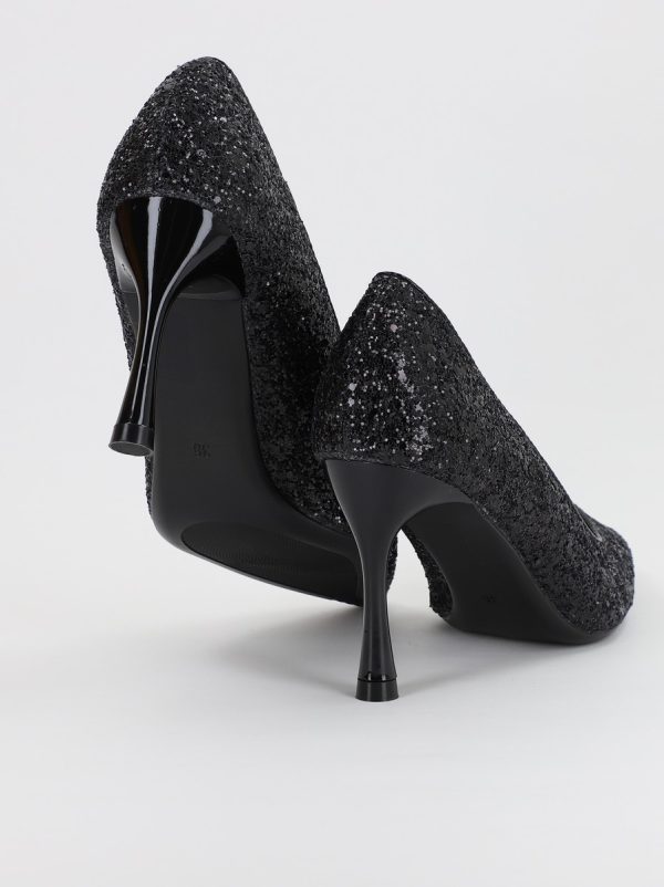 Pantofi Dama stiletto cu sclipici Negru (BS2682PT2307140) 5