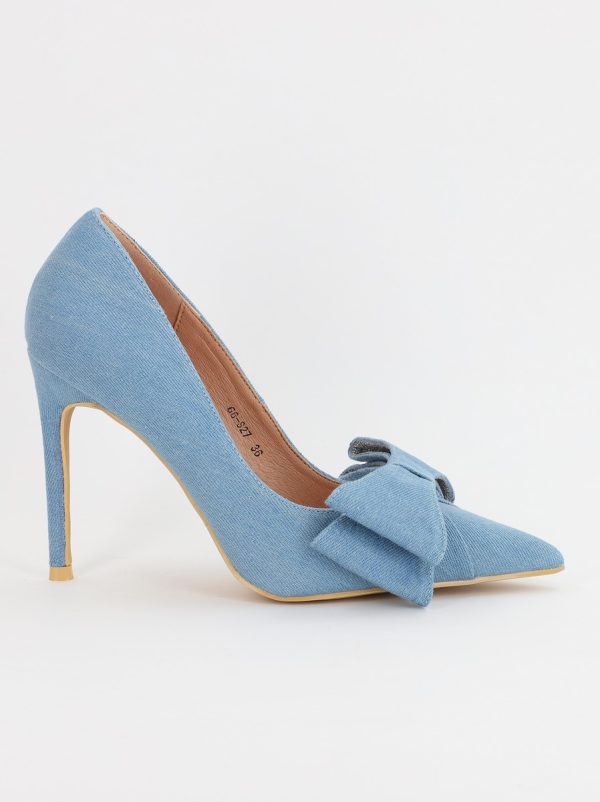 Pantofi Dama stiletto denim cu fundita albastra (BS27S2307050) 5