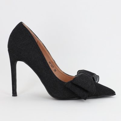 Pantofi Dama stiletto denim cu fundita neagra (BS27S2307049)