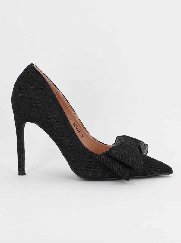 Pantofi Dama stiletto denim cu fundita neagra (BS27S2307049) 5