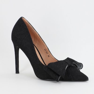 Incaltaminte Dama - Pantofi Dama stiletto denim cu fundita neagra (BS27S2307049)