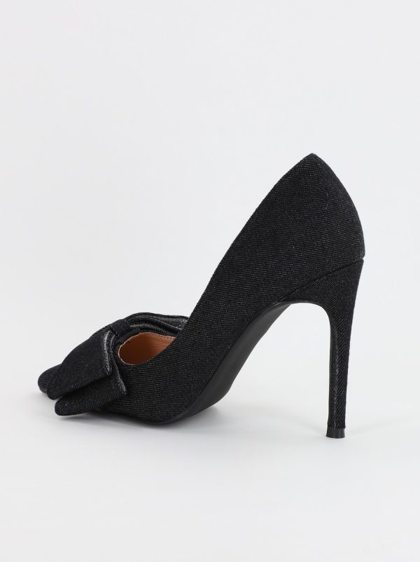 Pantofi Dama stiletto denim cu fundita neagra (BS27S2307049) 6