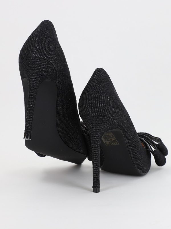 Pantofi Dama stiletto denim cu fundita neagra (BS27S2307049) 7