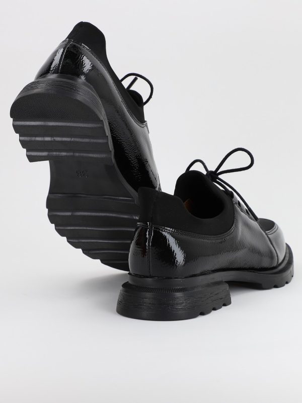 Pantofi Loafers Dama Piele Ecologica Negru lucios Varf Rotund - BS815AY2308167 5