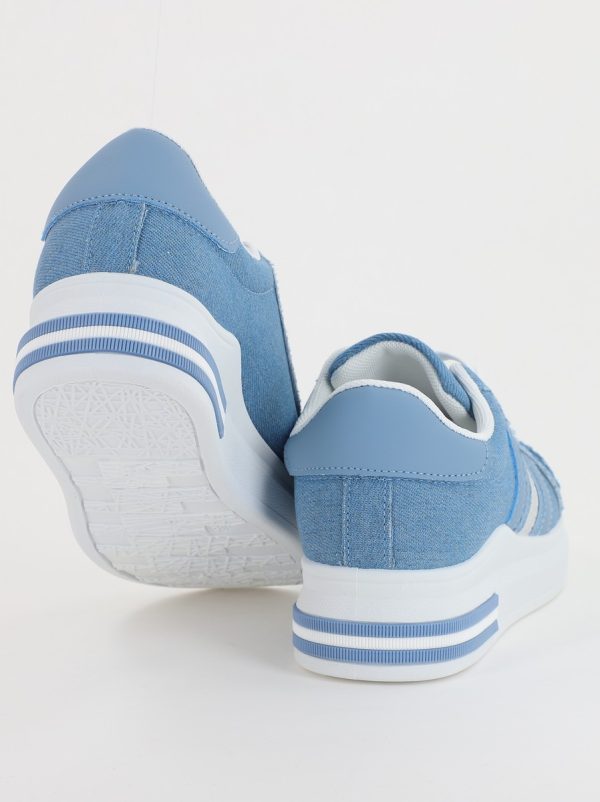 Pantofi Sport Dama cu șiret denim albastru BS248EV2307128 6
