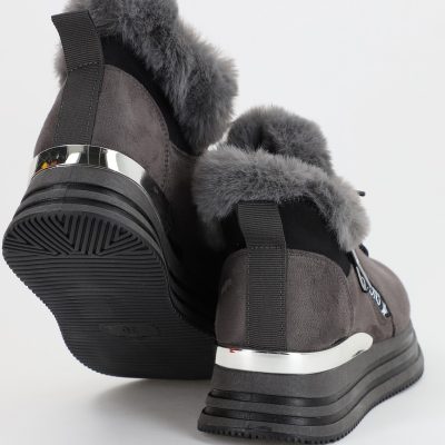 Pantofi sport dama inalti cu blanita gri (BS2199Q2307164)