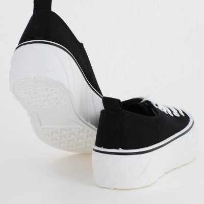 Pantofi sport dama tenisi talpa groasa negru (BS46EV2307158)
