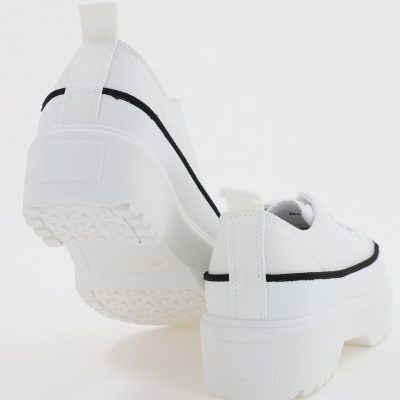 Pantofi Sport Dama tip teniși cu șiret alb BS116BO2307056