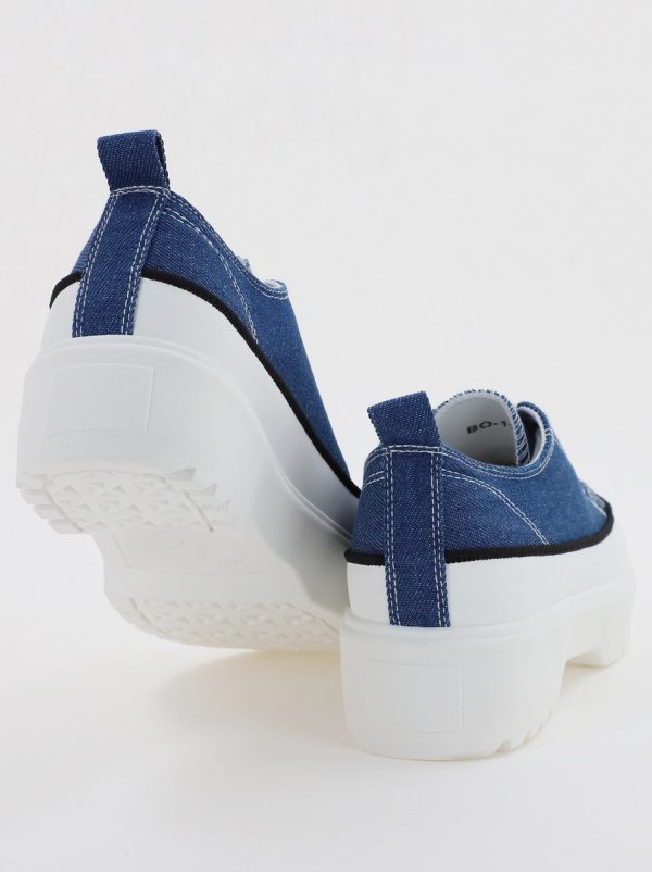 Pantofi Sport Dama tip teniși cu șiret albastru BS116BO2307063 5