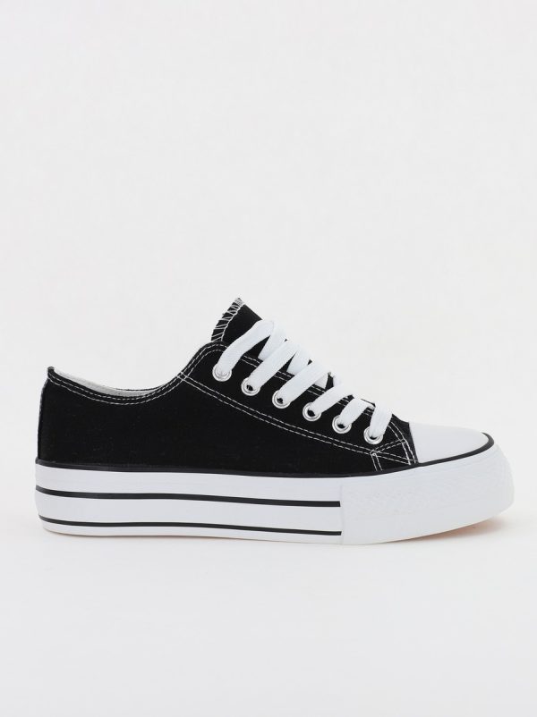 Pantofi sport pentru femei model teniși culoare neagră BS307A2307147 6