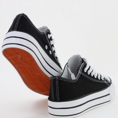 Pantofi sport pentru femei model teniși culoare neagră BS307A2307147