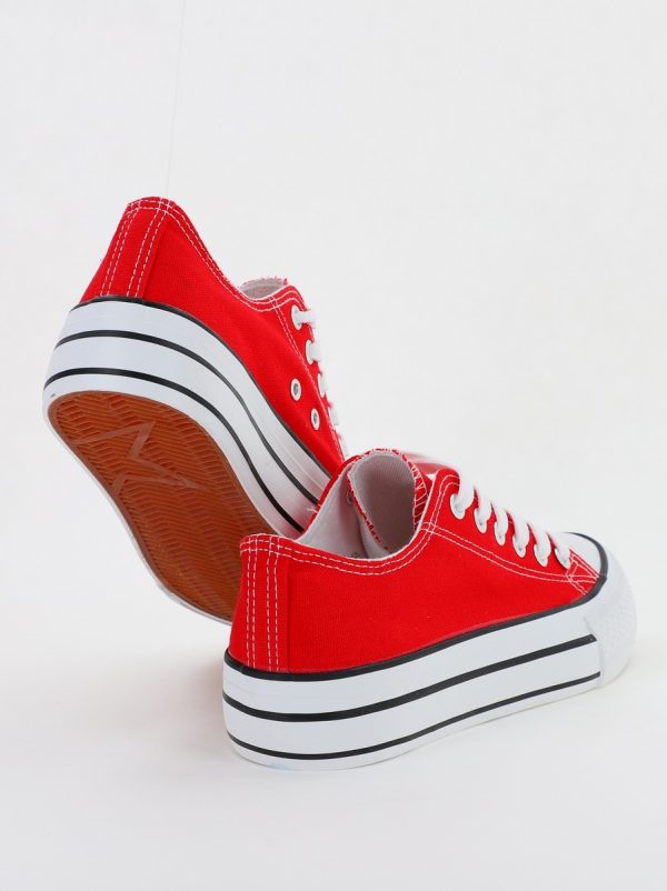 Pantofi sport pentru femei model teniși culoare rosie BS307A2307148 7