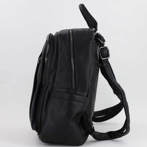 Rucsac dama piele ecologica cu buzunare laterale Negru MariaC BS434MC2307251 7