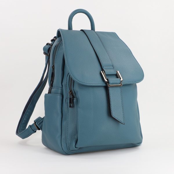 Genti Dama - Rucsac dama piele ecologica cu buzunare laterale si frontal Albastru MariaC BS432MS2307305